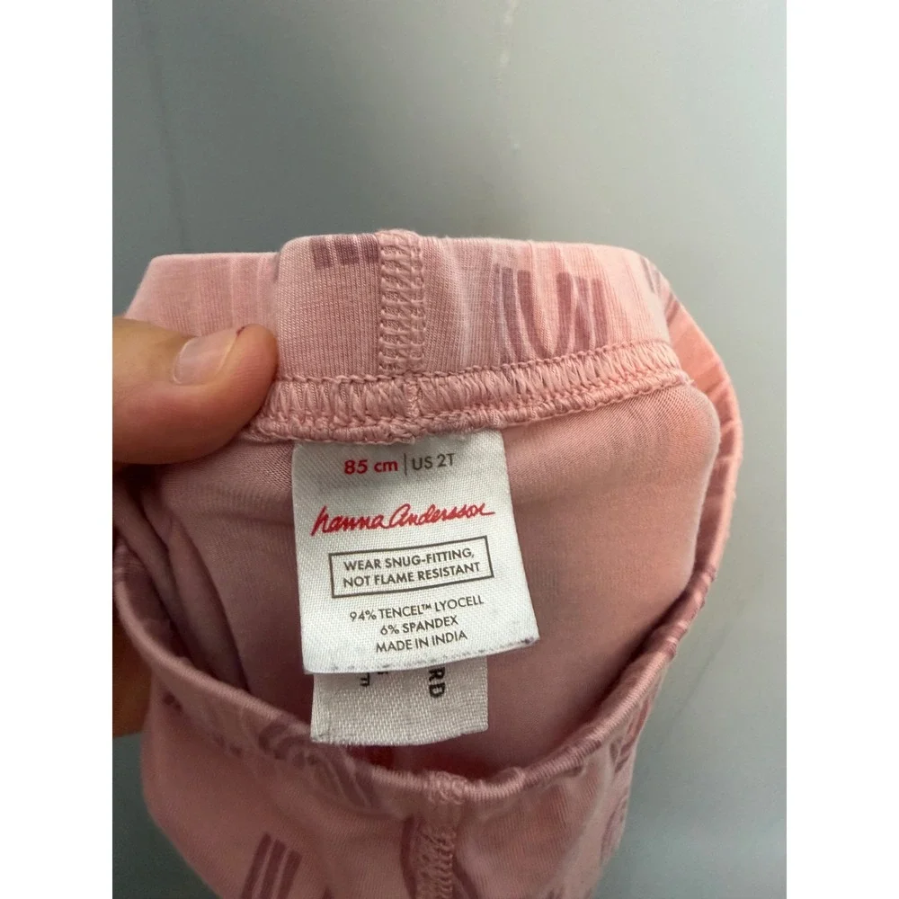 Hanna Andersson Hannasoft Pink Rainbow Tencel Pajama Set Kids Size 2T 85cm